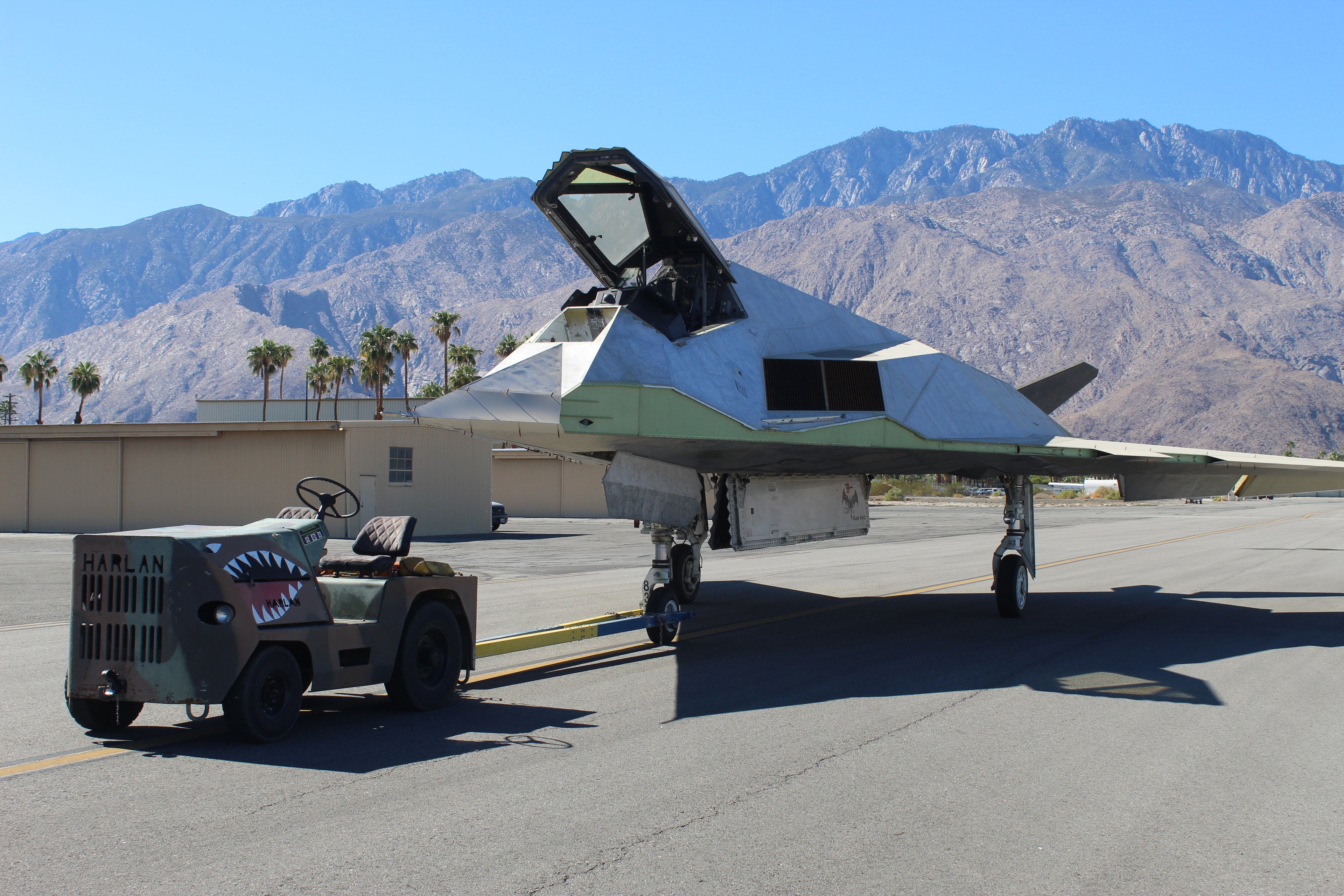The story of the  retired F-117 Stealth and Harlan Tractor.