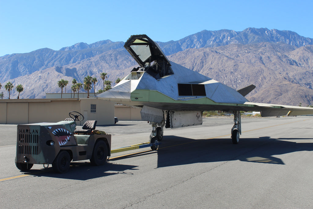 The story of the  retired F-117 Stealth and Harlan Tractor.